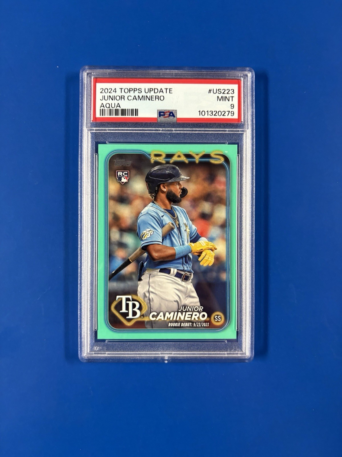2024 Topps Update Series - Rookie Debut Junior Caminero #US223 Aqua (RC)