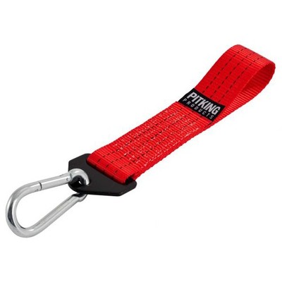 PitKing Abschleppgurt (rot) mit Clip-On Karabiner - MSUK (MSA) Track Approved