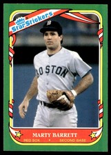 Marty Barrett 1987 Fleer Star Stickers #5 Red Sox MLB READ FREE SHIPPING