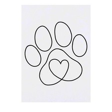 'Pawprint Heart' Temporary Tattoos / Transfers TO00081949 