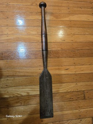 1832 Antique Wooden Handle Timber Framing Slick Chisel - D R Barton