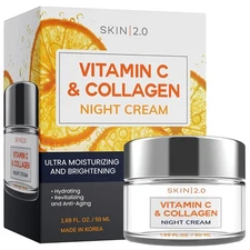 Vitamin C Collagen Face Moisturizer Anti-Aging Night Cream Hydrating Korean 1.69