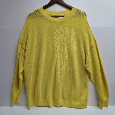 NWT Future Collective by JENNY K LOPEZ Yellow Sz XXL Sweater Lace Knit 