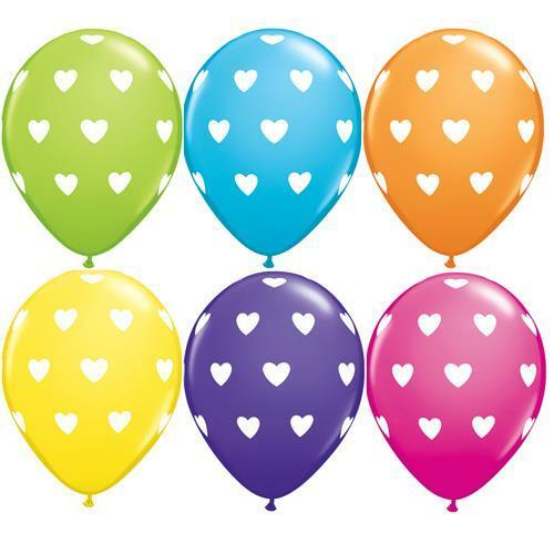 Big Hearts Tropical Assortment Qualatex 11" Latex Balloons - Picture 1 of 4