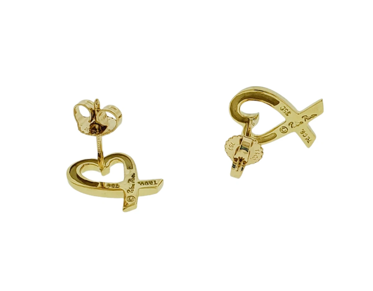 Tiffany Co Paloma Picasso Loving Heart Earrings In 18k Yellow Gold