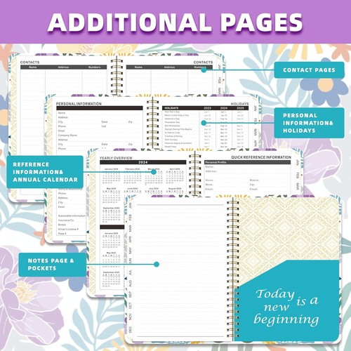 NEW 2025-2026 Monthly Planner/Calendar/Date Book -8.5" x 6.2" Flexible Hardcover - Picture 6 of 8