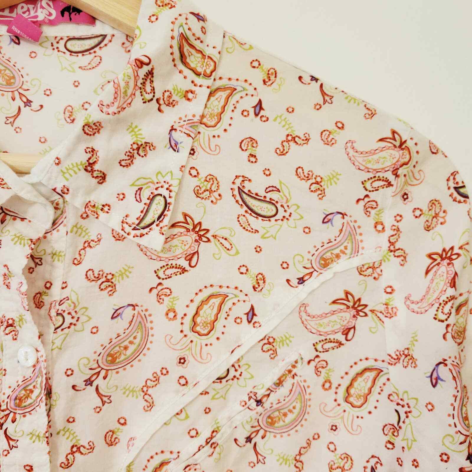 Levi's Western Button-Down Blouse M - image 3