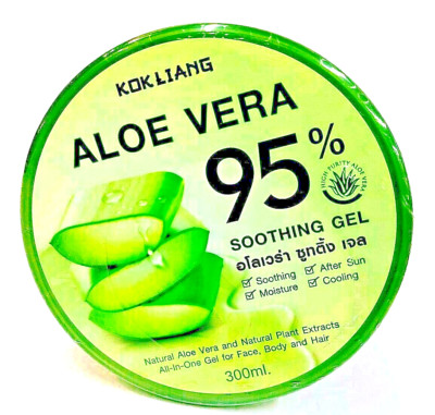 Kok Liang Aloe Vera Gel 95% Soothing & Moisturizing Face Body 300ml Thailand