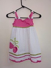 Jenny And Me Girls size 4 white and pink sundress cherry print