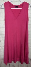 GAP SLEEVELESS TANK SWING DRESS pink knit viscose rayon sz M GUC