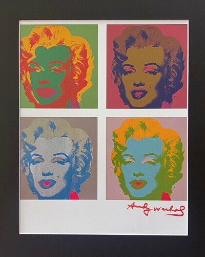 ANDY WARHOL 1984 SIGNED AWESOME MARILYN MONROE PRINT MATTED TO 11X14 - Picture 2 of 4