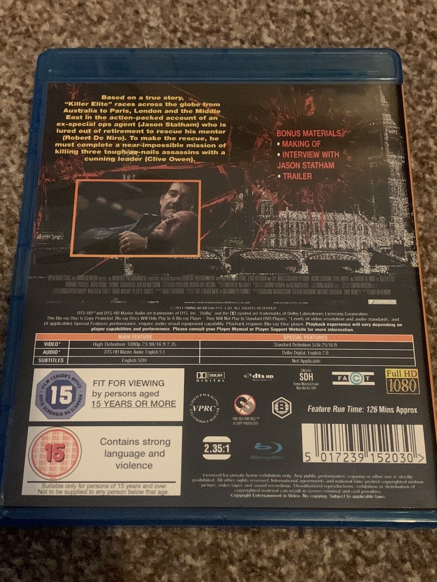 Killer Elite Bluray 2011 Jason Statham, Clive Owen, Robert De Niro | eBay UK