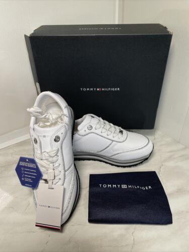 Tommy Hilfiger TH Glitter Mix Runner Sneaker White EU 37 UK 4 - Picture 1 of 14