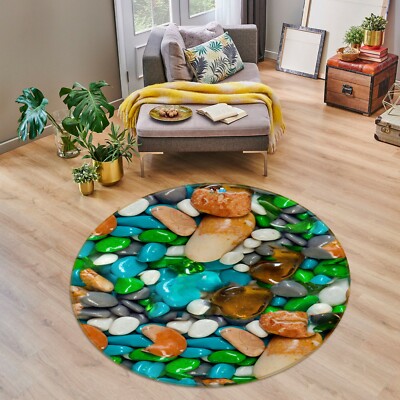 3D Blue Pebbles ZHUA2953 Game Non Slip Rug Mat Photo Carpet Zoe | eBay ...