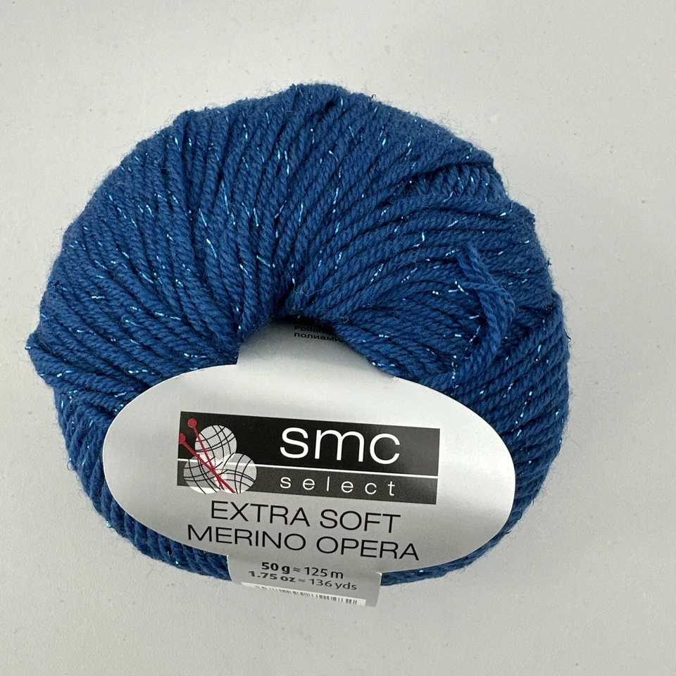 3 Stück SMC Select Garn extra weich Superwash Merino Opera türkis mit Glitzer Neu - Bild 2 von 4