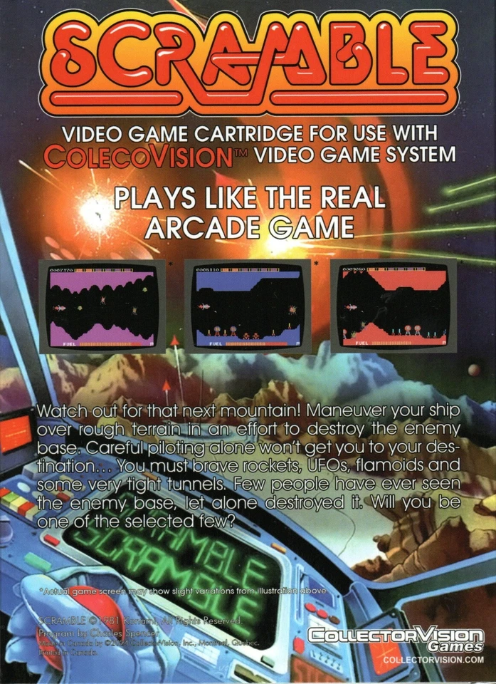 SCRAMBLE for Colecovision ADAM Cartridge. NEW - No SGM needed - Image 2 of 3