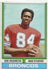 GENE WASHINGTON 1974 TOPPS FOOTBALL CARD #63 BRONCOS EX A68