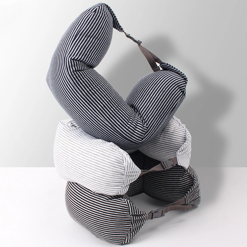Travel Pillow Adjustable Drawstring Neck Super Soft Breathable with Hidden