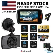 2.7'' Full HD 1080P Dash Cam Car DVR Front & Rear Camera Night Vision G-Sensor