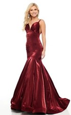 OFFERS OPEN Wine Red Mermaid Rachel Allan Prom Dress Style 7114 Size 4