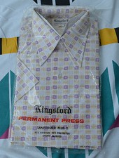 NIP Kingsford Permanent Press True Vtg Button Down Shirt Rockabilly Sanforized