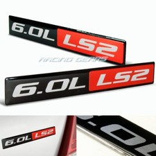 2 X Universal 6.0l Ls2 Engine Red Black Aluminum Emblem Sticker Badge Decal 2 X Universal 6.0l Ls2 Engine Red Black Aluminum Emblem Sticker Badge Decal