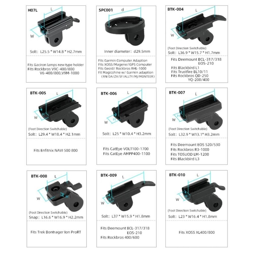 Black Red Bicycle Front Light Holder Camera Stand for GoPro/ Brompton