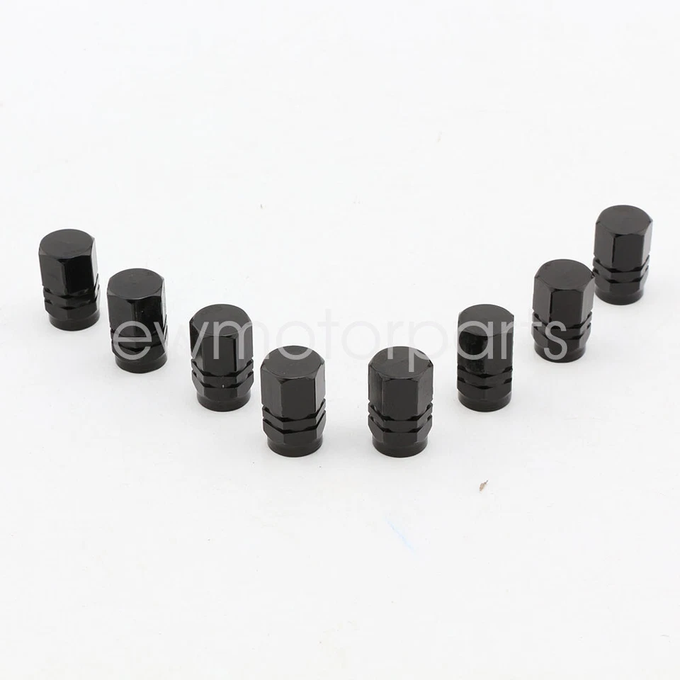 8x Black Aluminum Hexagon Style Wheel Rim Tyre Valve Stem Caps fit for Harley - Image 2 of 4