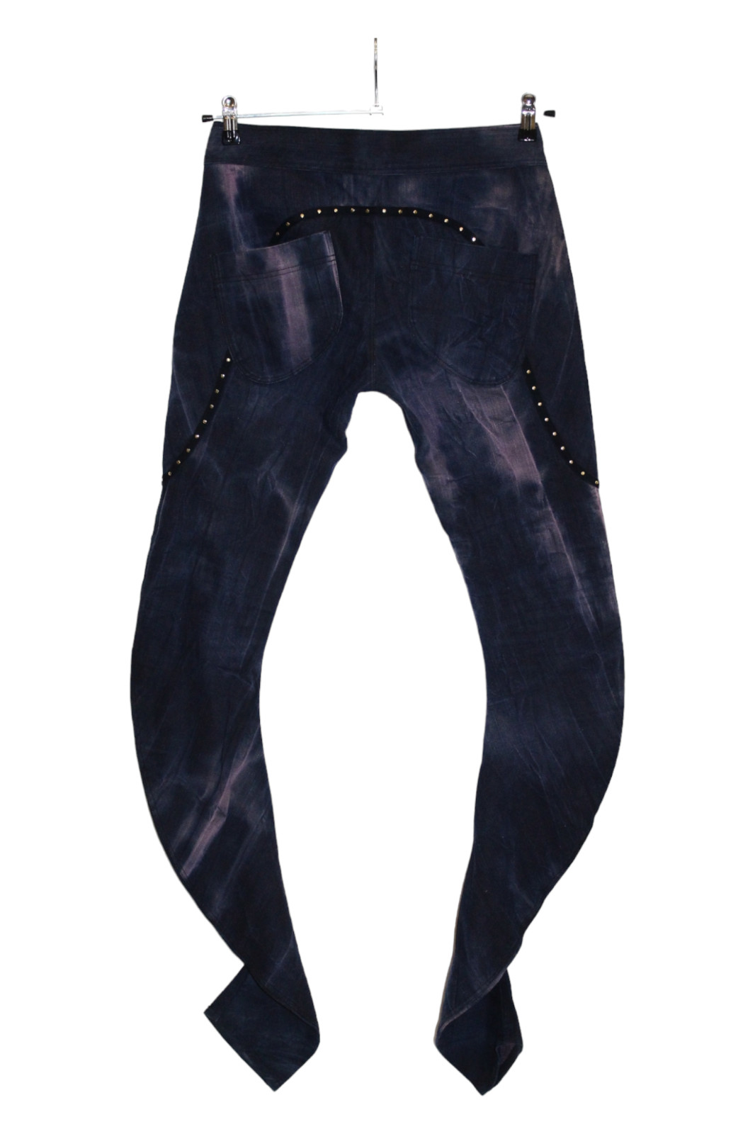 CRAZY RUNWAY! Rebekka Ruetz Studded Tie-dye Stretch Denim 3D Arc Skinny Pants image 6