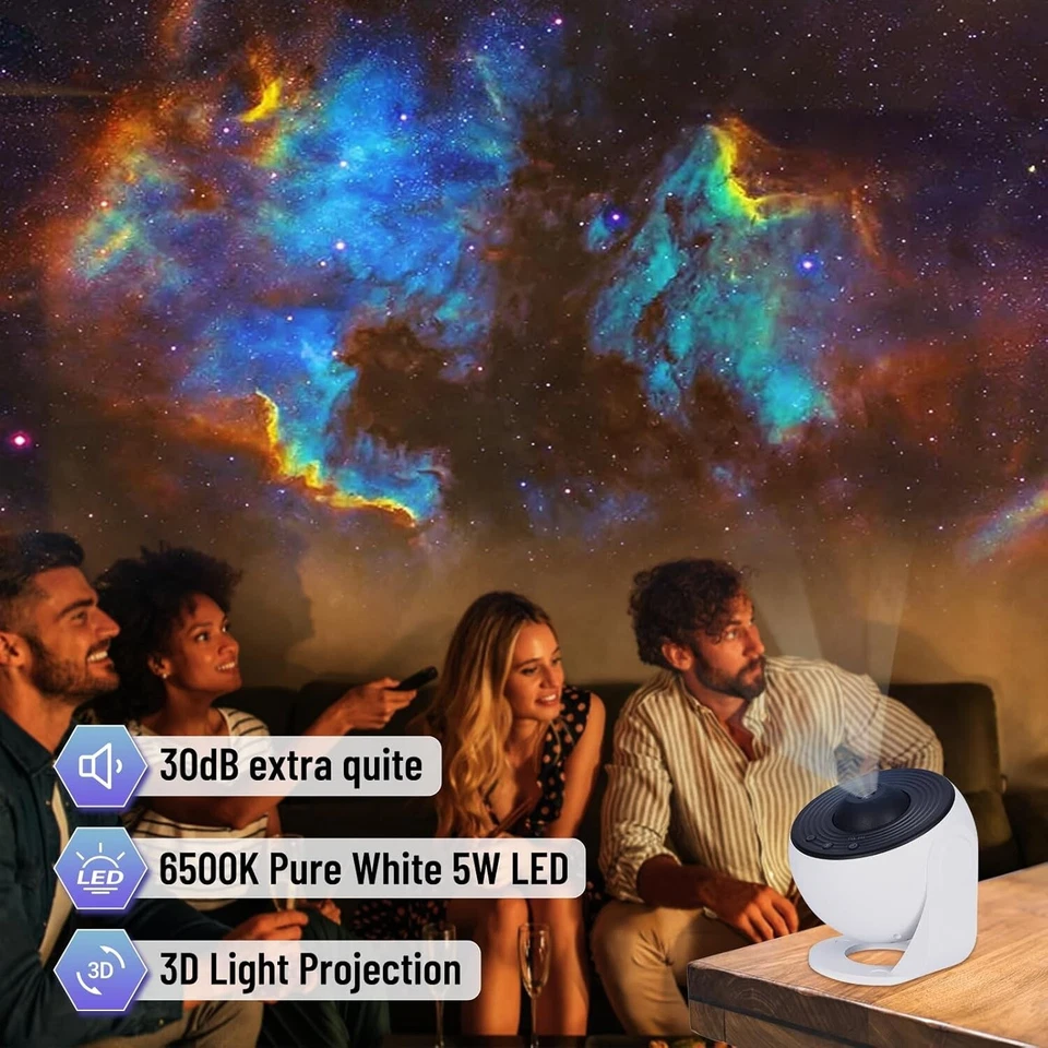 Sternenhimmel Projektor Beamer Lampe Galaxie Nachtlicht Licht Weiß B374 - Bild 4 von 4
