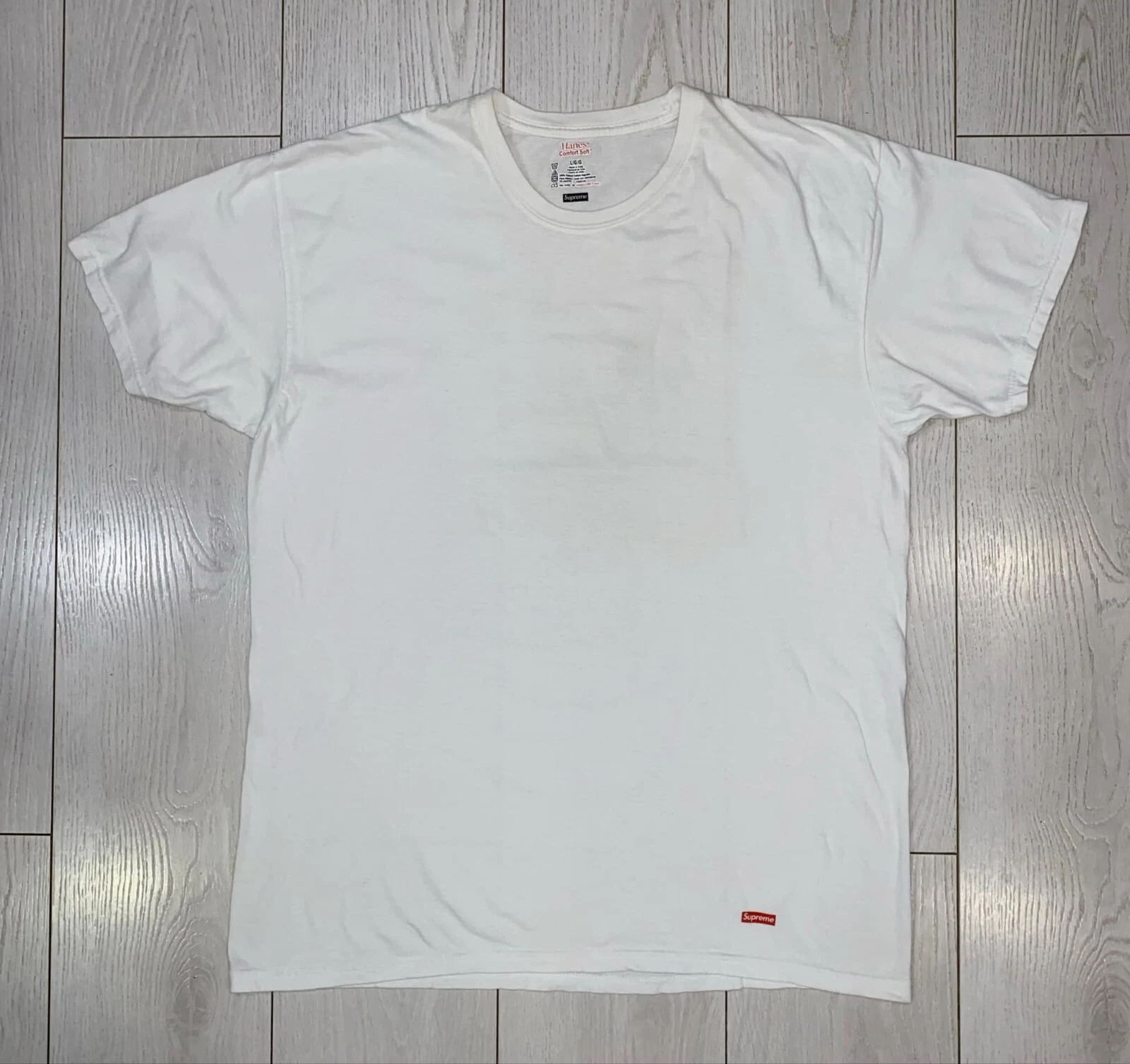 T shirts homme SUPREME manches courtes créateur confort coton doux taille L blanc