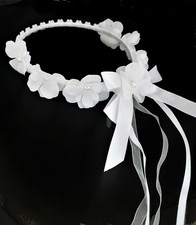Kopfschmuck Haarkranz Haarschmuck weiss  zum Kommunionkleid Kleid Hochzeit  neu