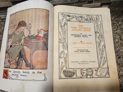 Mary Frances Sewing Book 1913 Delightful Learn to Doll Clothes Patterns Vintage - Picture 10 of 24