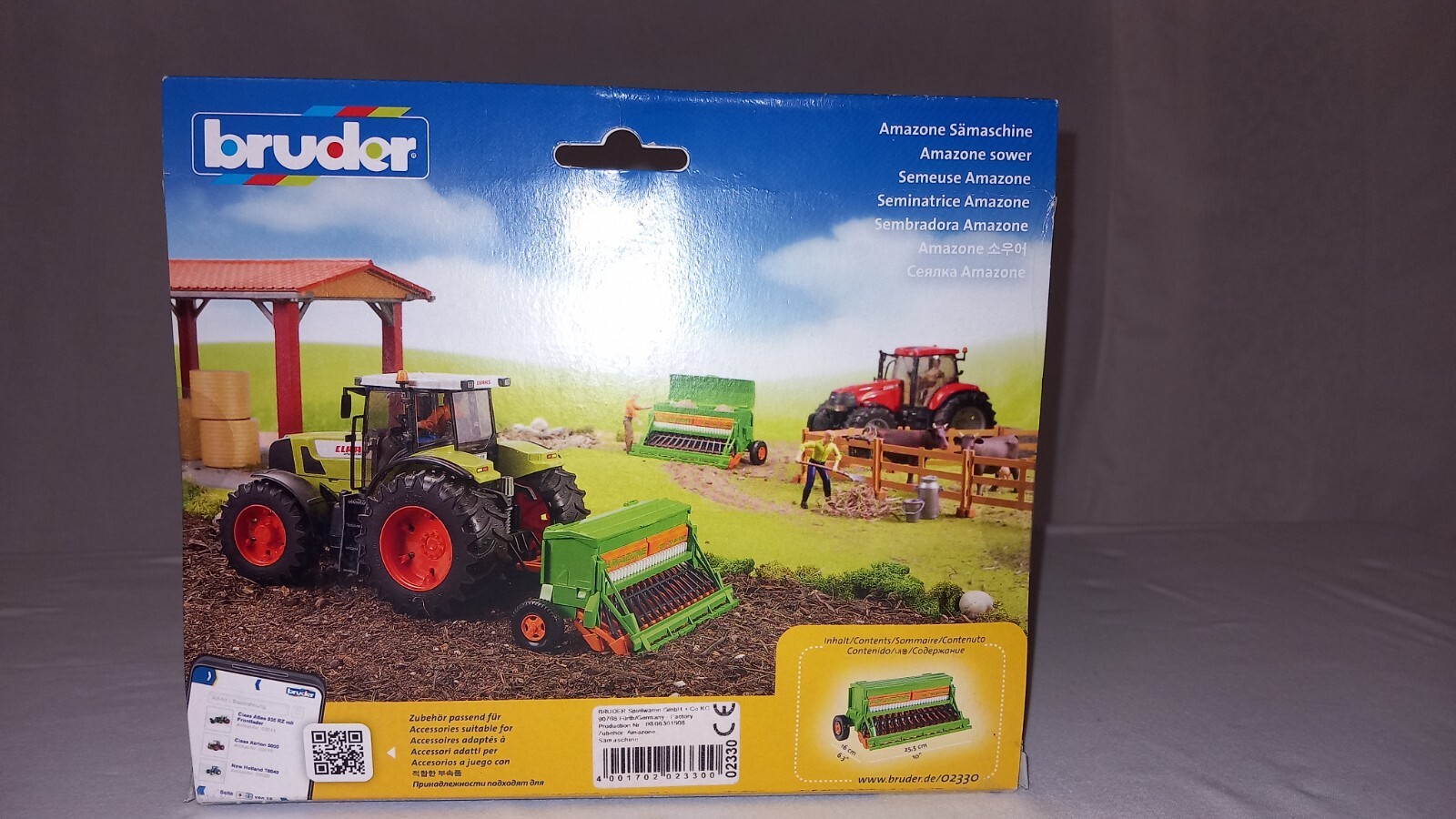 Bruder 02330 Sembradora Amazone A Escala 1:16 – Juguete De Granja Con Tolva De Semillas, Compatible Con Tractores Profi, Para Niños +3 Años