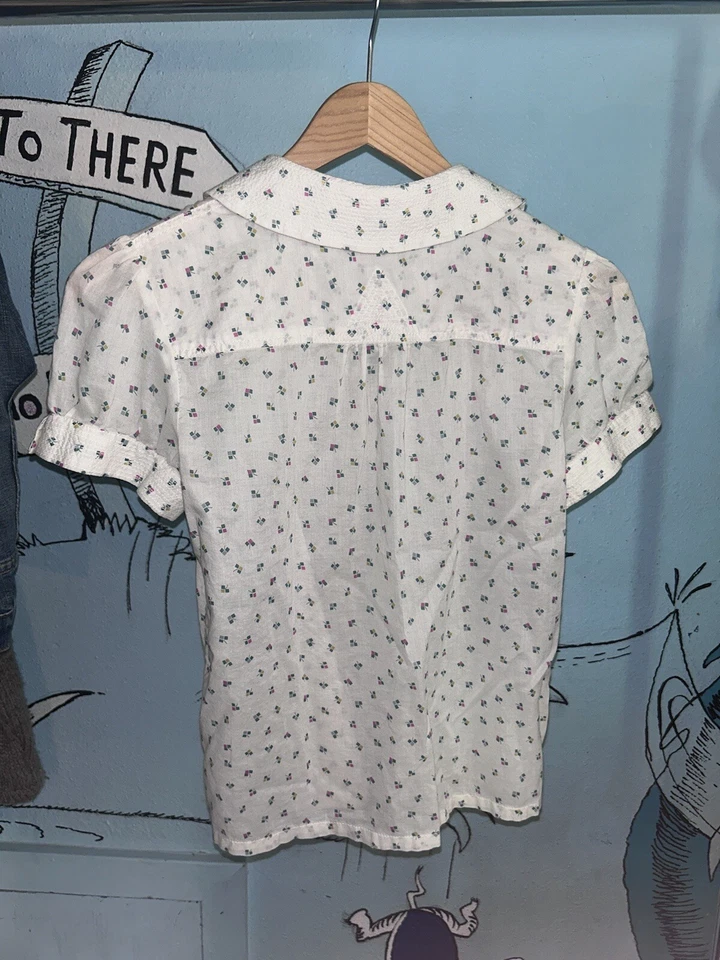 Camisa Marc Jacobs Talla 2 Blanco Lino Estampado Cuello Foto 2 de 4