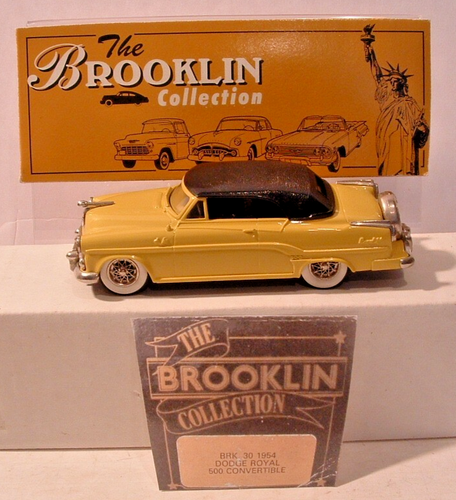 Miniature Brooklin Models 1/43 – Dodge Royal 500 Cabriolet 1954 (Métal Blanc, Occasion)
