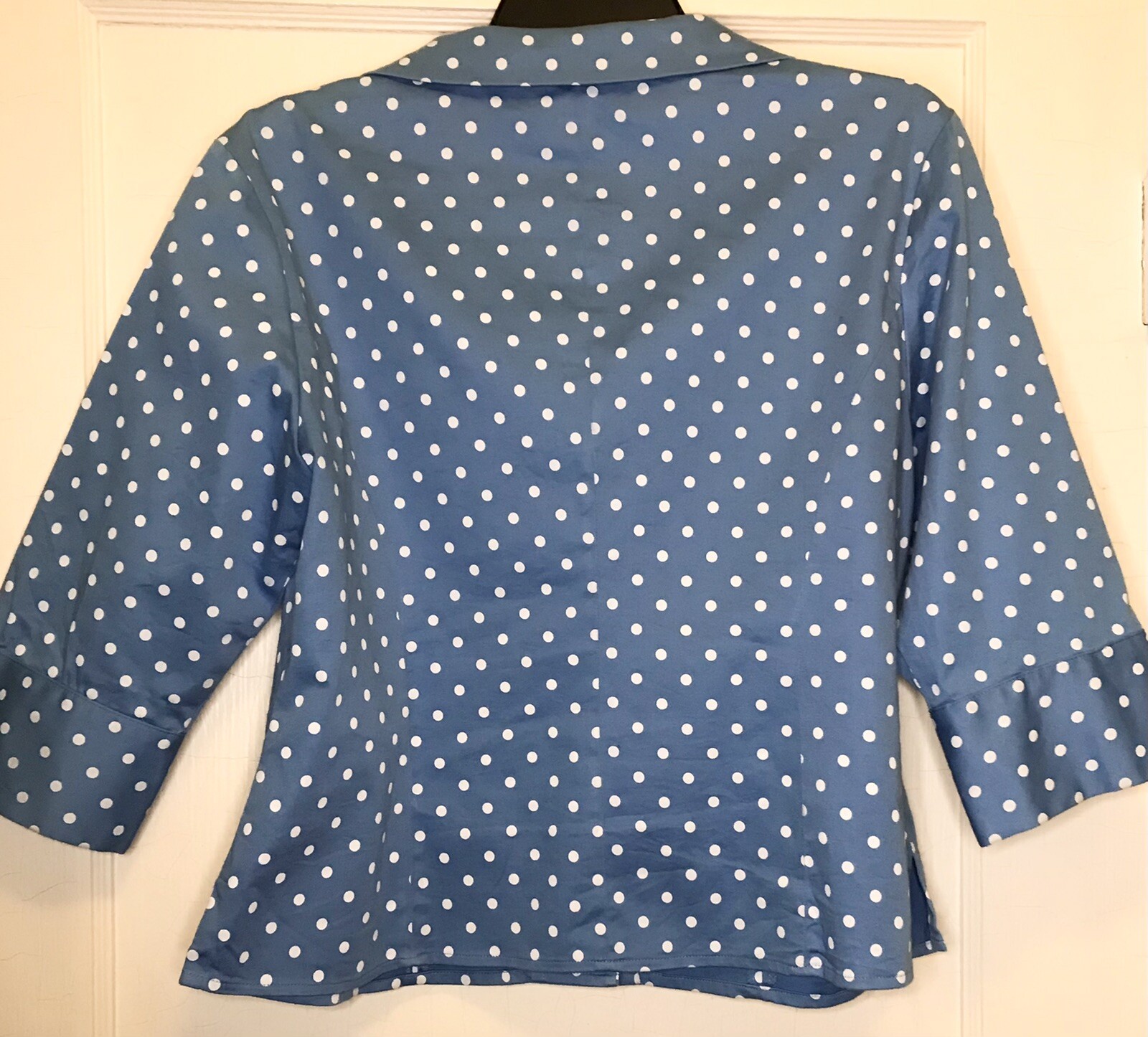 Pendleton Medium-Petite Blue Polka Dot Button 3/4… - image 8