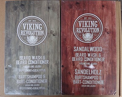 Viking Revolution Bartwäsche & Bartspülung Herren Geschenkset x2 Argon SCHNELLE P&P