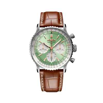 Breitling Navitimer B01 Chronograph 41 Green Dial Brown Alligator AB0139211L1P1