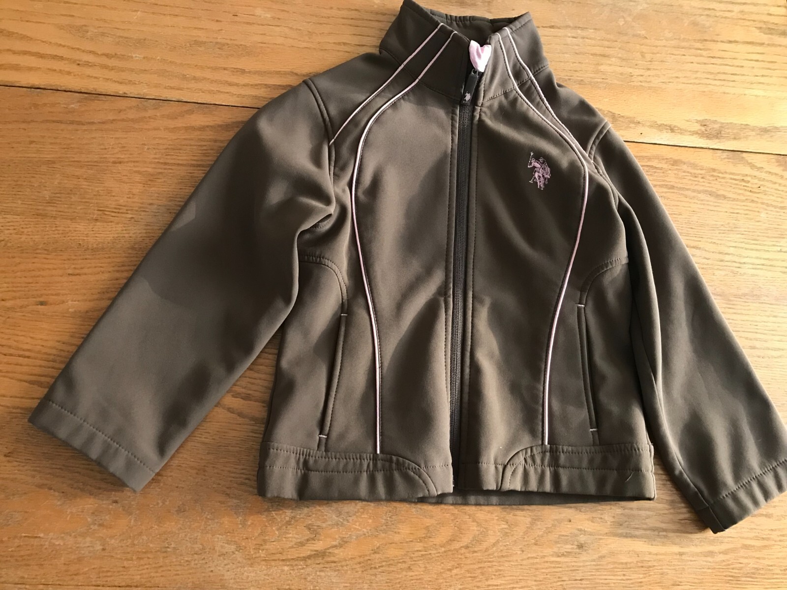 Giacca bambina taglia 5 6 Ralph Lauren polo marrone e rosa full zip grande pony logo CE