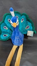 Stuffed Peacock Plush Toy With Long Legs  Colorful Tail sitter new