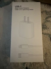 Fast charging Block USB-C 20w Wall Plug and USB-C to 8-Pin Cable for iPhone