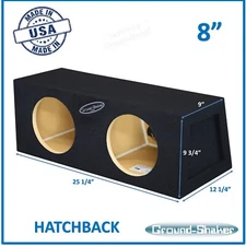 8" Dual Sealed Mid-Size Hatchback Sub Box 8" Ground-Shaker Subwoofer Enclosure 