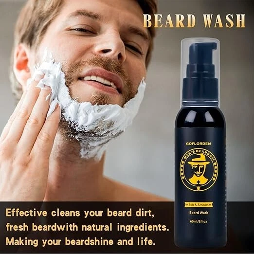 Kit de barbe, Kit Barbe Homme Complet, kit de croissance de barbe avec rouleau à - Photo 3/4