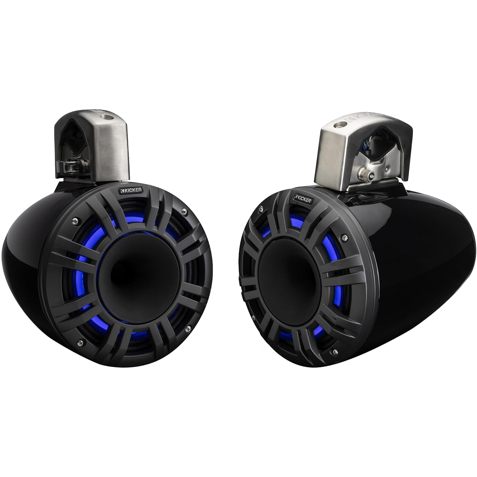 2x Kicker KMTCXL8 8" 500W Peak Power Black LED Tower System Speakers
