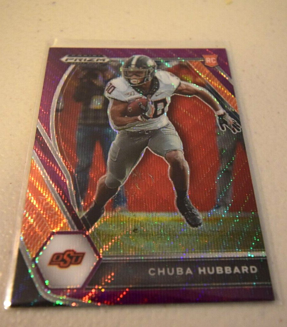 2021 Panini Prizm Draft Picks Chuba Hubbard RC Purple Wave Prizm #125