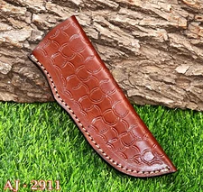 HAND MADE COW LEATHER SHEATH COVER FOR FIXED BLADE KNIFE BELT LOOP 2911