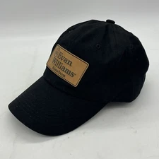 EVAN WILLIAMS Bourbon Whiskey Black Dad Hat Leather Patch Leather Strapback Cap