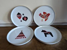 Set of 4 Project 62 Scandanavian Gold Rimmed Christmas Appetizer Dessert Plates