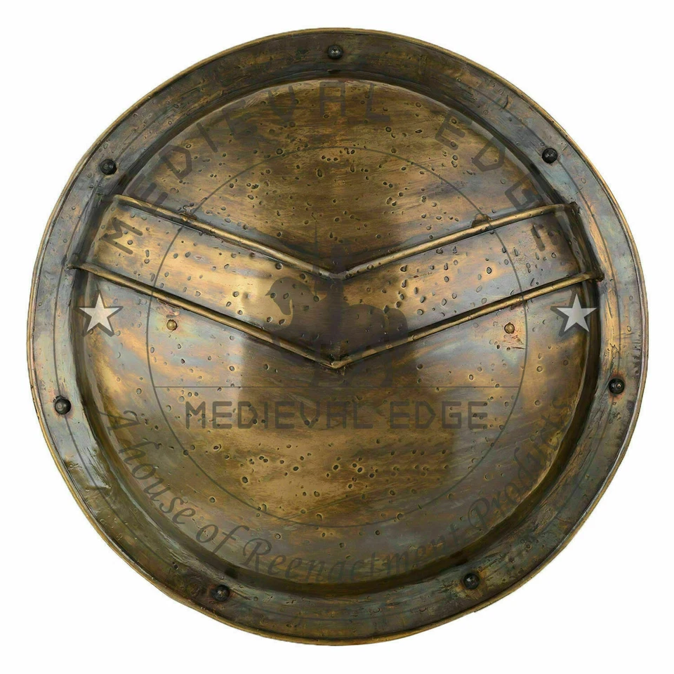 Escudo romano 18" escudo armadura acabado latón 300 espartano rey Leónidas réplica nuevo Foto 2 de 4